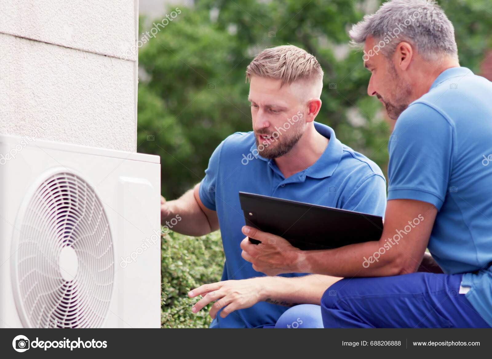 Commercial Hvac Technician Installing Ac Air